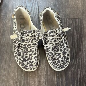 Hey Dude Women's Leopard Print Casual Flats - Black & Cream